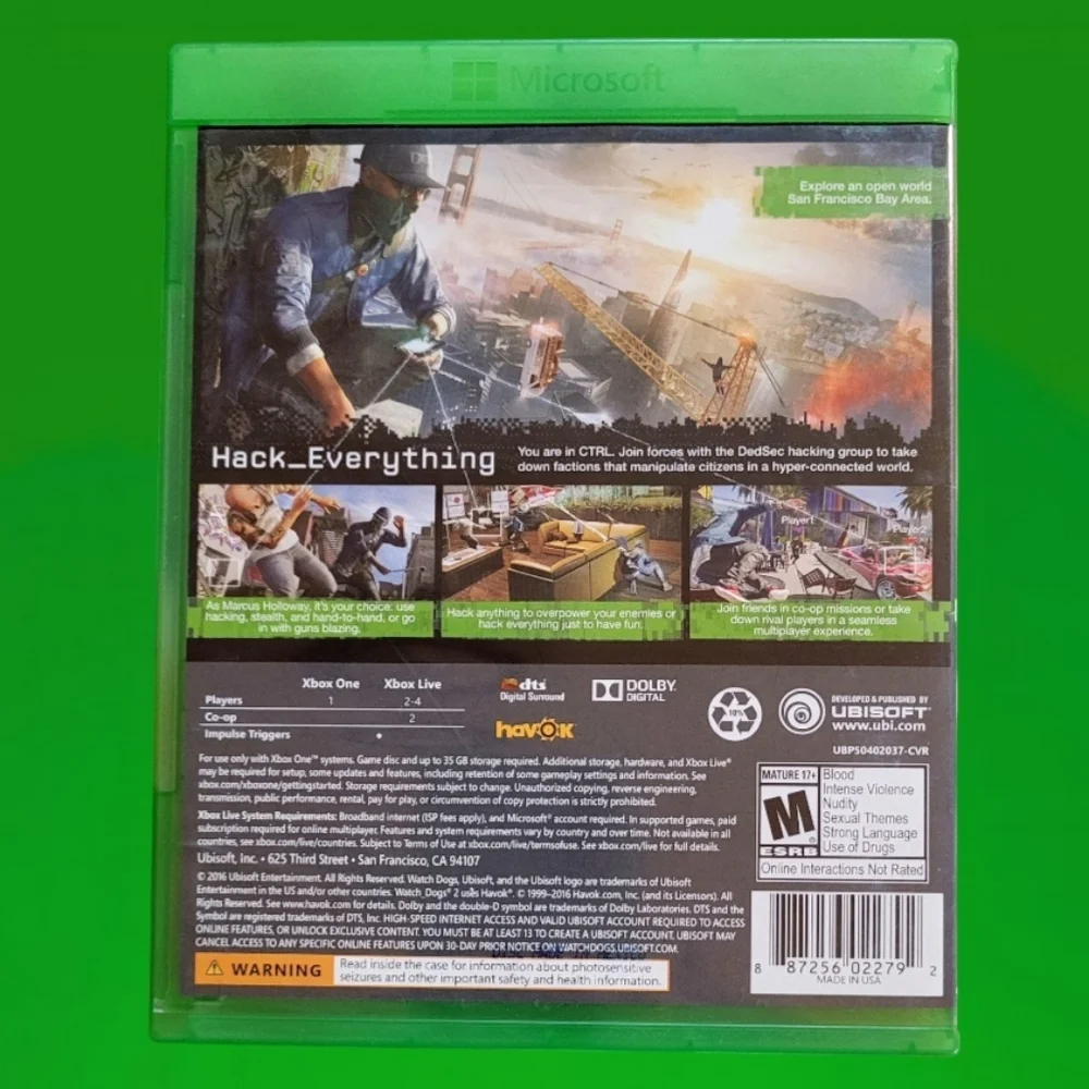 WATCH DOGS 2 XBOX ONE